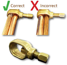 Earth Rod Cable Clamp Brass 70mm˛